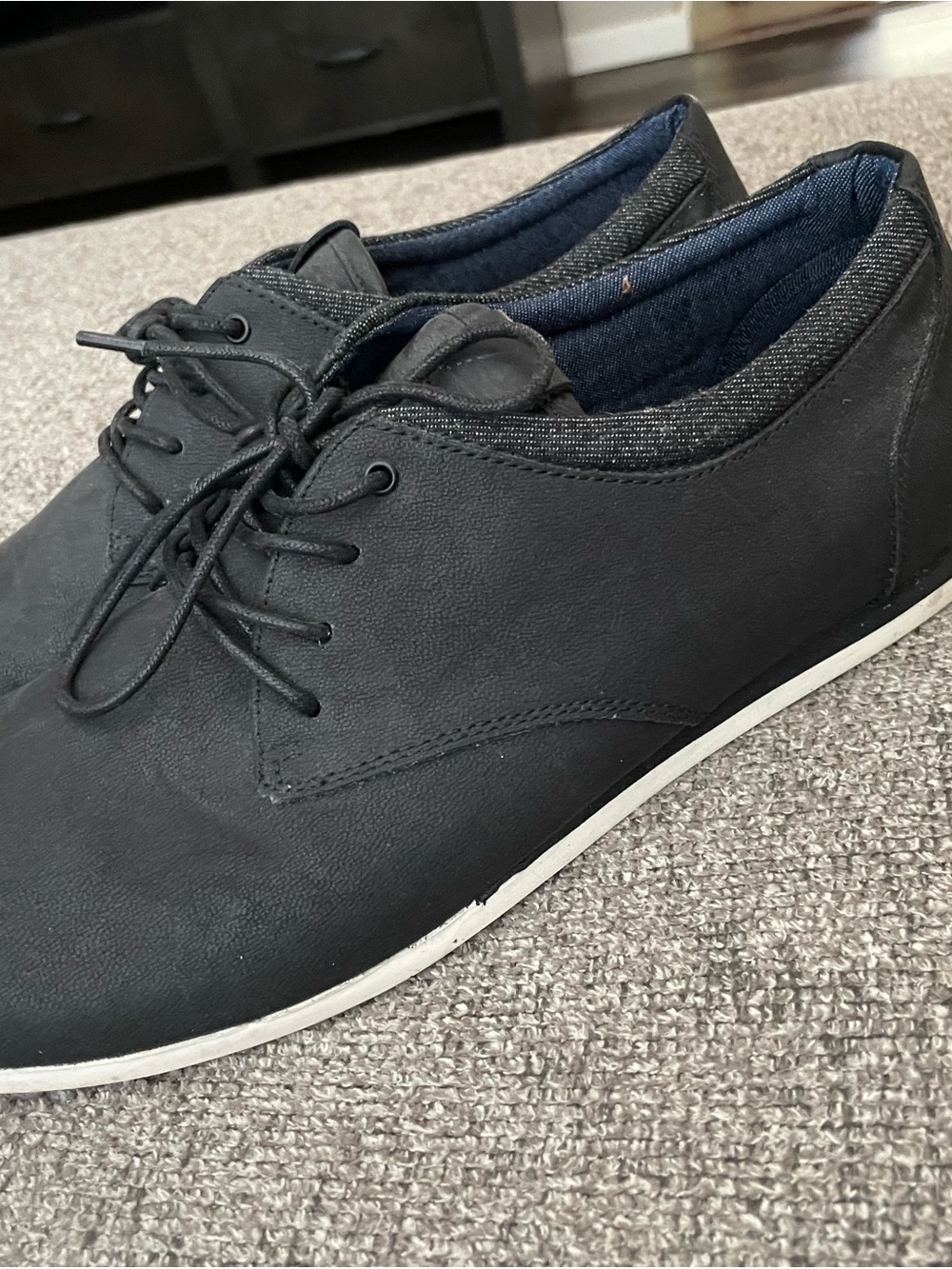 Aldo Black Lace-Up Derby Sneakers with White Sole